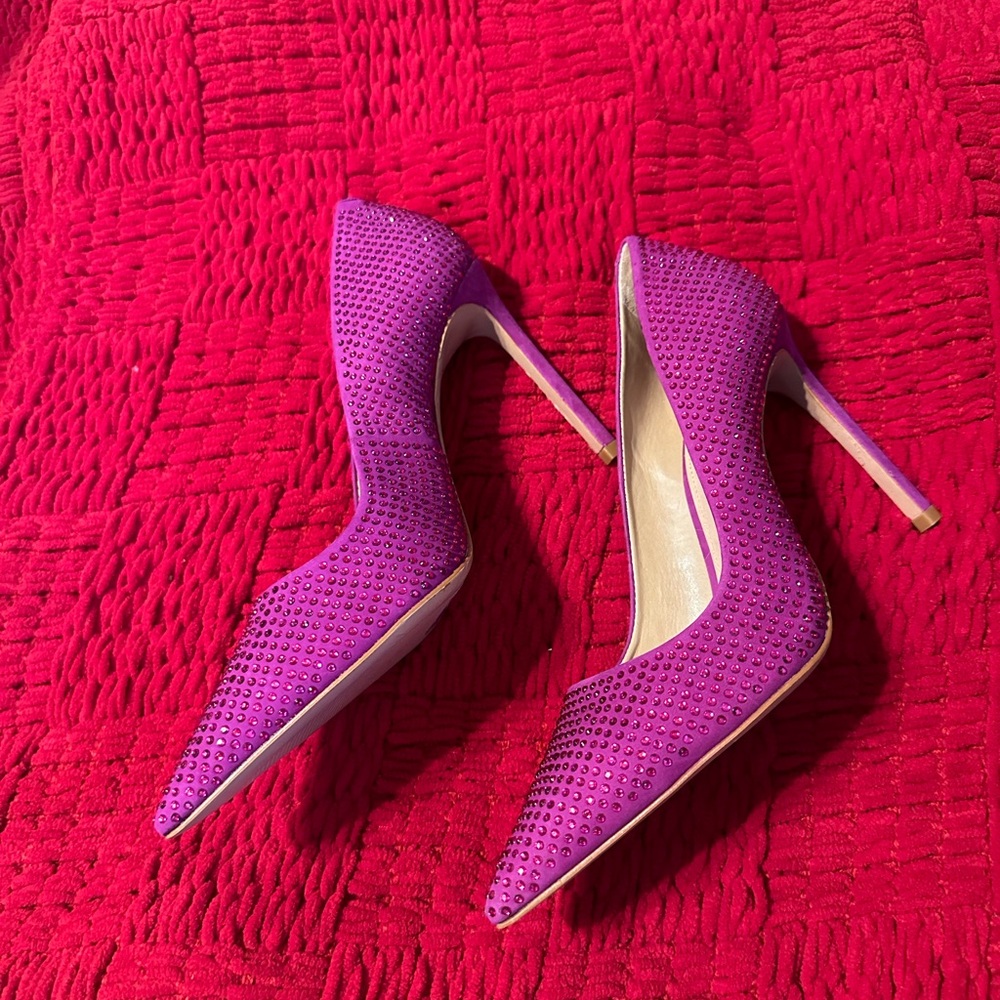 NWT Schutz gorgeous hot sexy magenta pink rhinestone encrusted go get ‘em heels - Picture 7 of 14